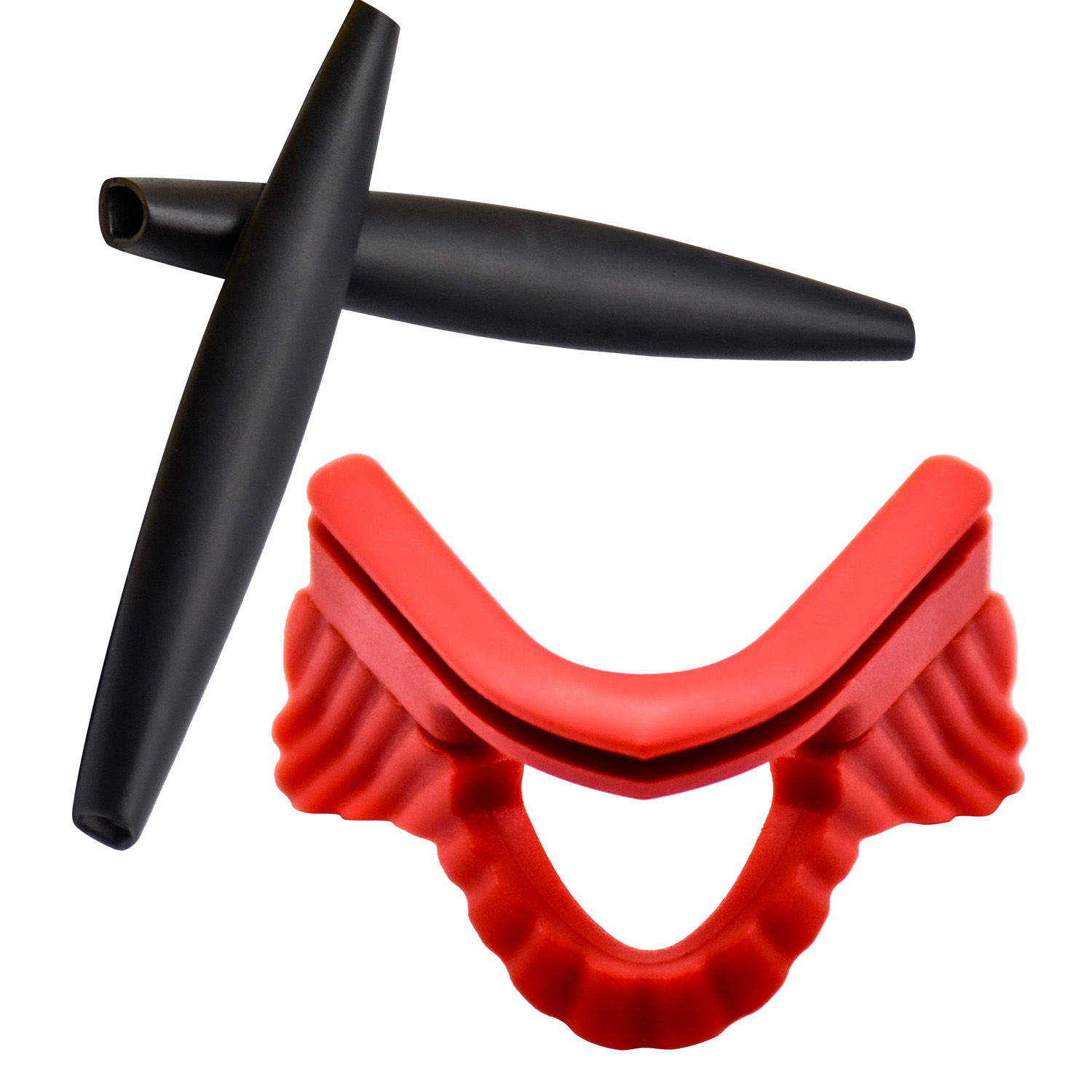 Imytpft Black Compatible/Replacement Silicone Leg and AllRed Nose Pads For Oakley M Frame Series Earsocks Rubber Kit