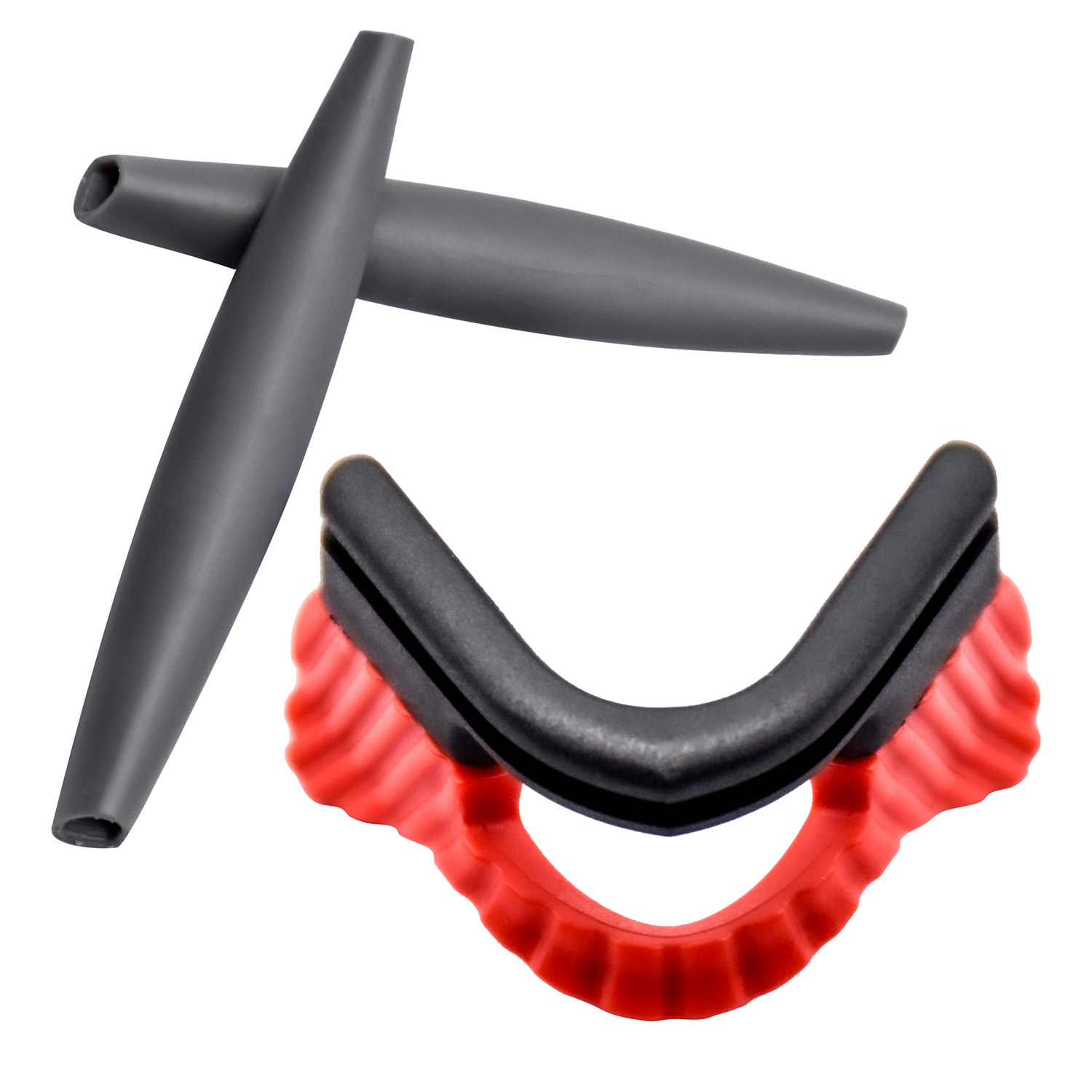 Imytpft Dark Grey Compatible/Replacement Silicone Leg and Red Nose Pads For Oakley M Frame Series Earsocks Rubber Kit