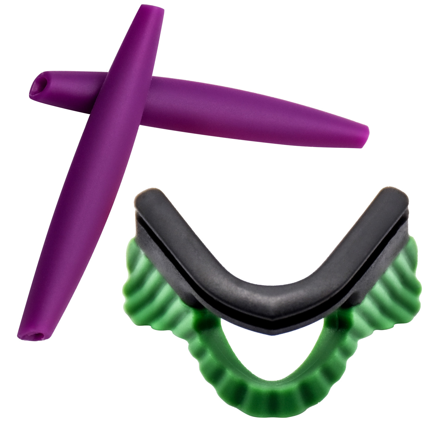 Imytpft Purple Compatible/Replacement Silicone Leg and Green Nose Pads For Oakley M Frame Series Earsocks Rubber Kit