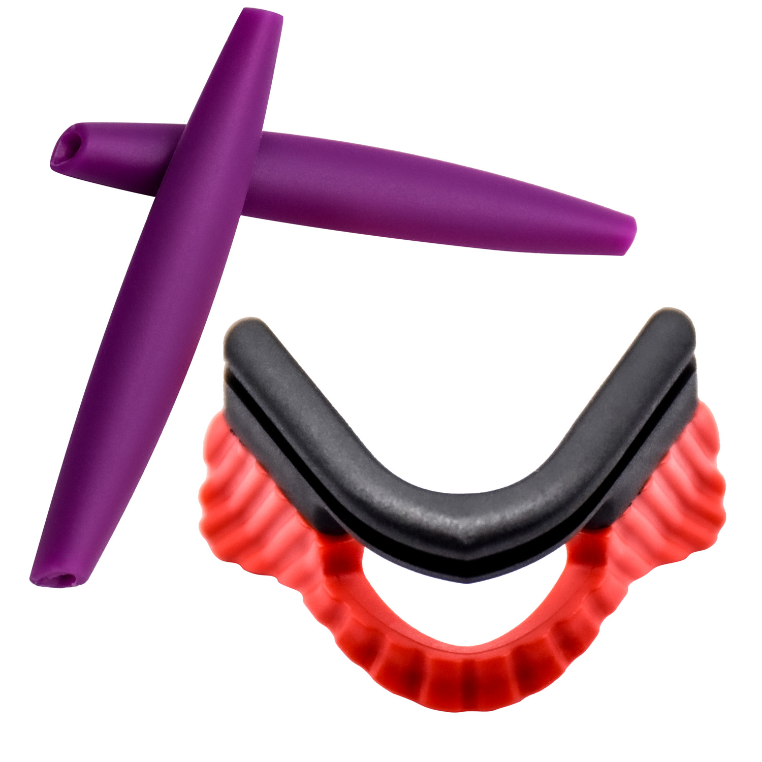 Imytpft Purple Compatible/Replacement Silicone Leg and Red Nose Pads For Oakley M Frame Series Earsocks Rubber Kit