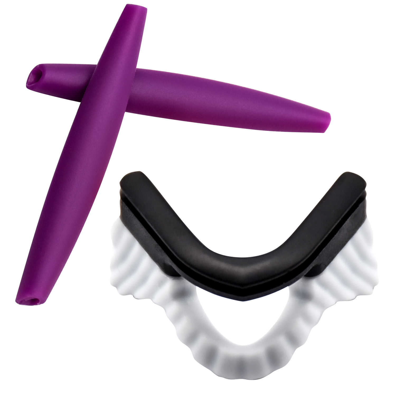 Imytpft Purple Compatible/Replacement Silicone Leg and White Nose Pads For Oakley M Frame Series Earsocks Rubber Kit