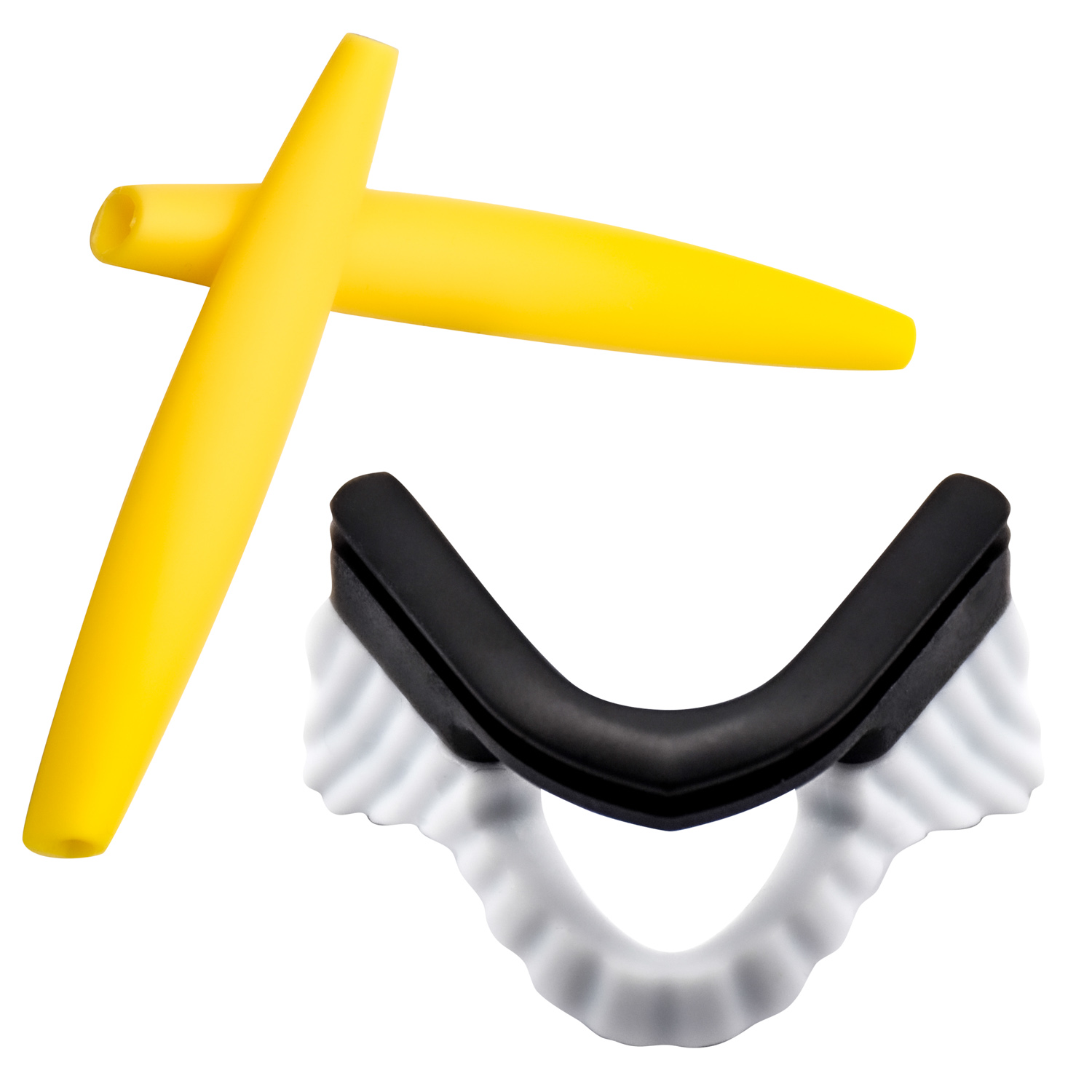 Imytpft Yellow Compatible/Replacement Silicone Leg and White Nose Pads For Oakley M Frame Series Earsocks Rubber Kit
