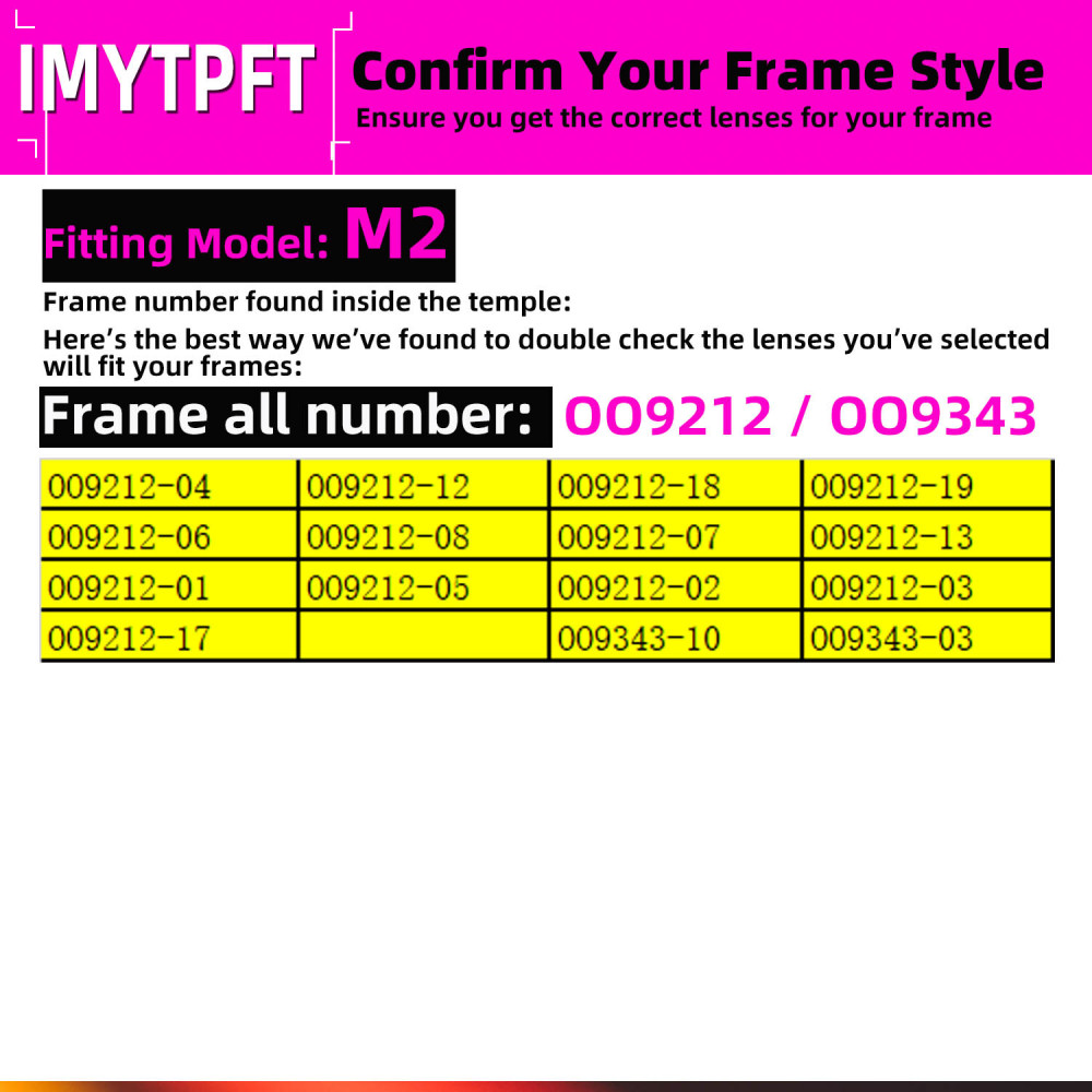 Imytpft Compatible/Replacement For Lenses Oakley M2  Black Polarized