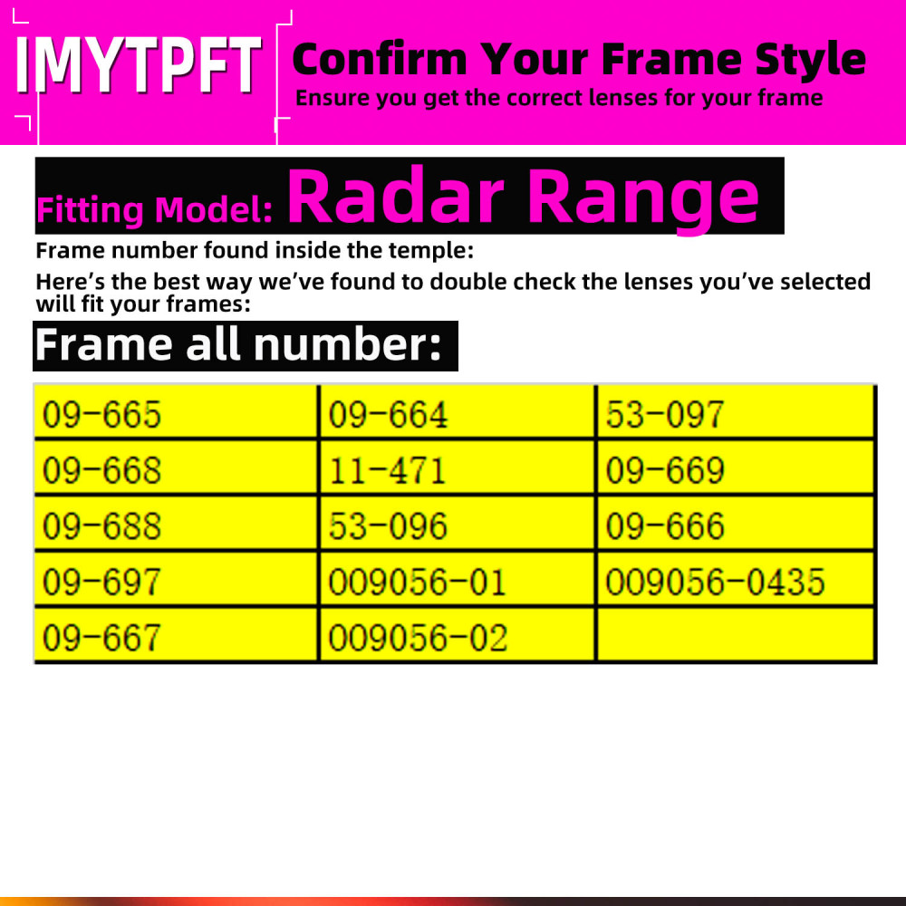 Imytpft Compatible/Replacement For Lenses Oakley Radar Range  Red Polarized