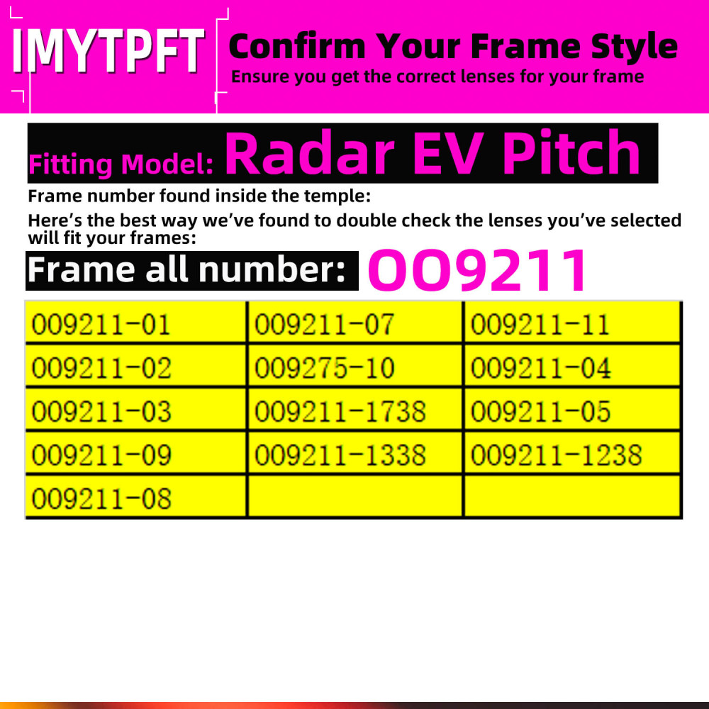 Imytpft Compatible/Replacement for Lenses Oakley Radar EV Pitch Transparent Polarized Imytpft Compatible/Replacement for Lenses Oakley Radar EV Pitch Transparent Polarized