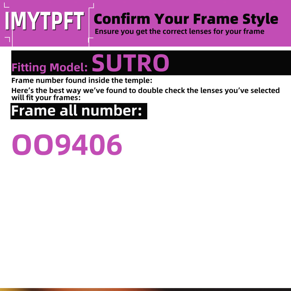 IMYTPFT Compatible/Replacement For Silicone Vasal Rest Oakley SUTRO OO9406