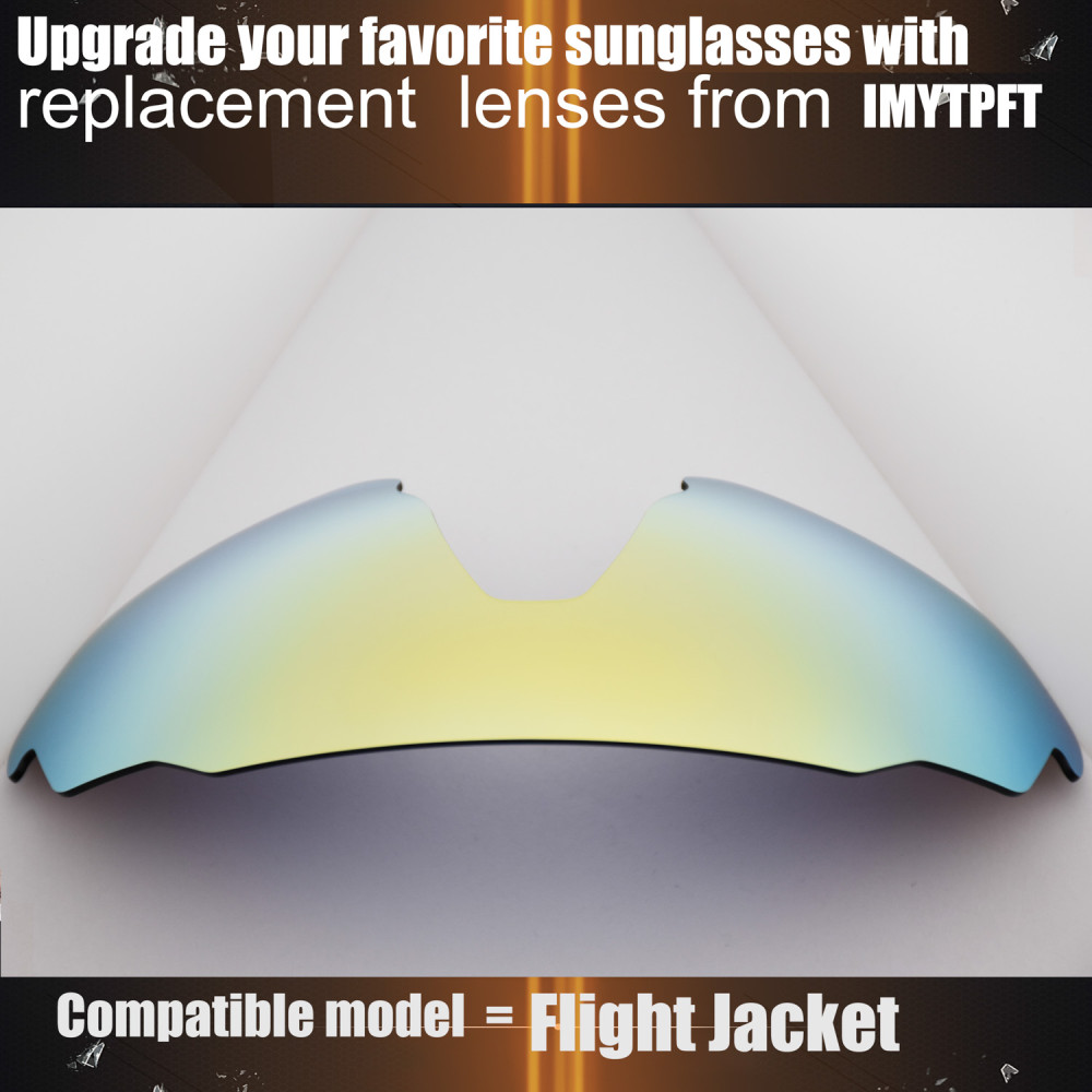 Imytpft Compatible/Replacement For Lenses Oakley Flight Jacket  24K Gold Polarized