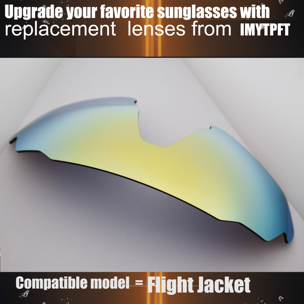 Imytpft Compatible/Replacement For Lenses Oakley Flight Jacket  24K Gold Polarized