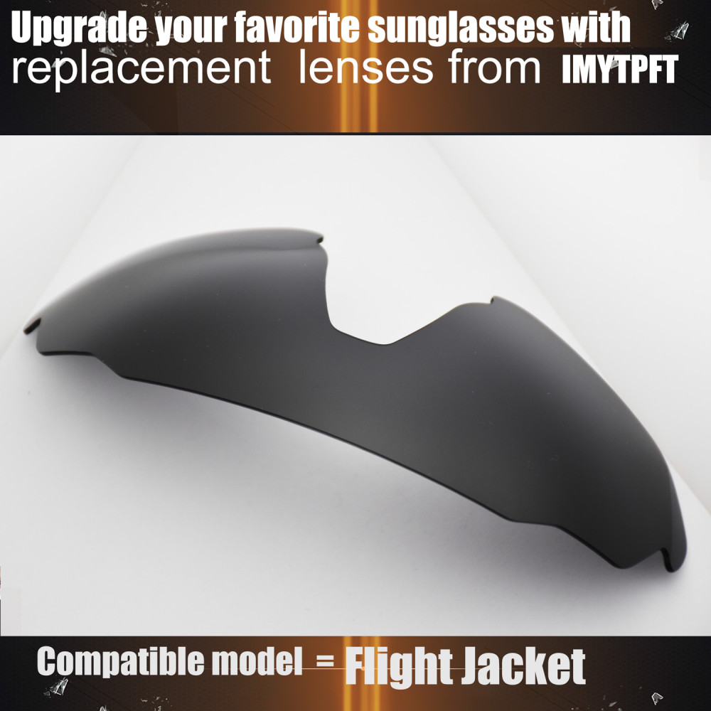 Imytpft Compatible/Replacement For Lenses Oakley Flight Jacket  Black Polarized