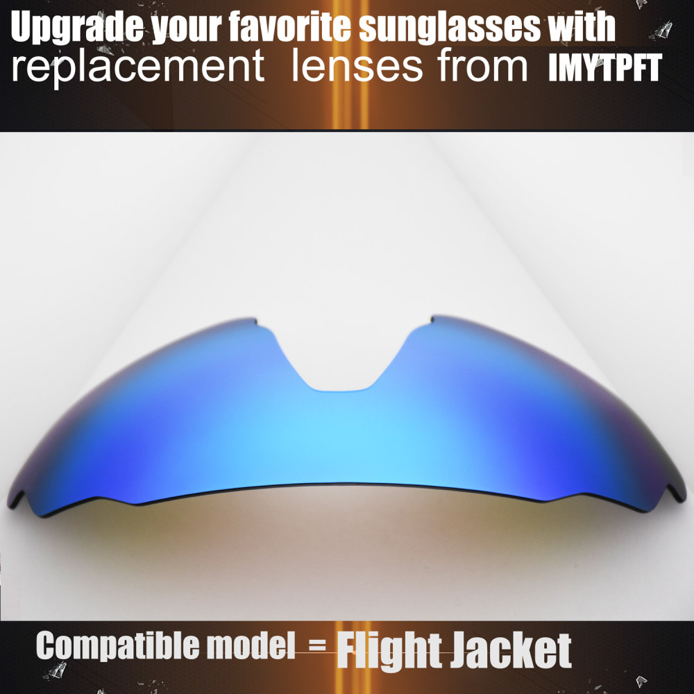 Imytpft Compatible/Replacement For Lenses Oakley Flight Jacket  Blue Polarized