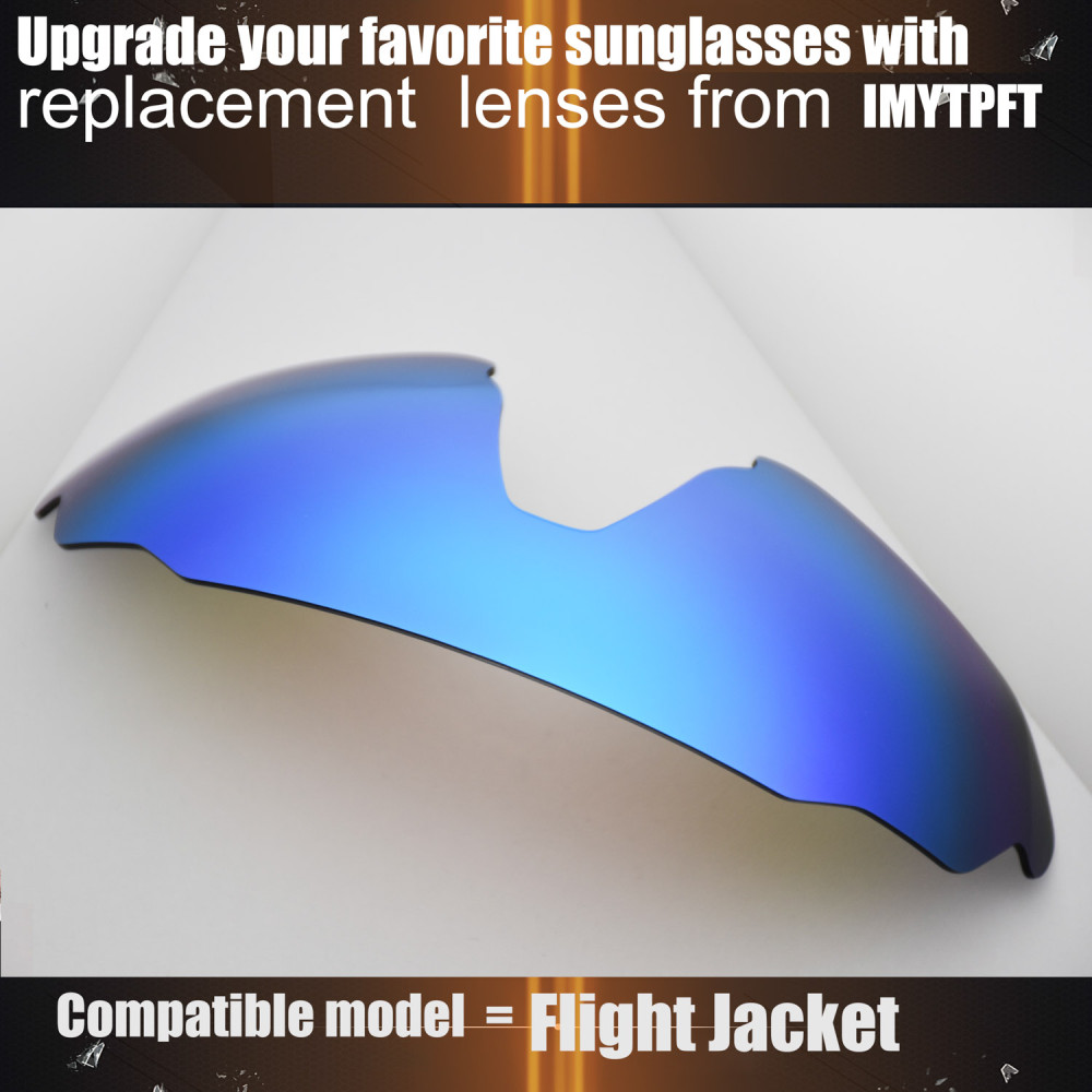 Imytpft Compatible/Replacement For Lenses Oakley Flight Jacket  Blue Polarized