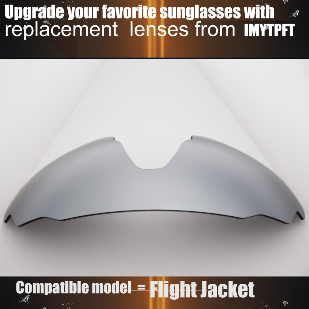 Imytpft Compatible/Replacement For Lenses Oakley Flight Jacket  Titanium Mirror Polarized