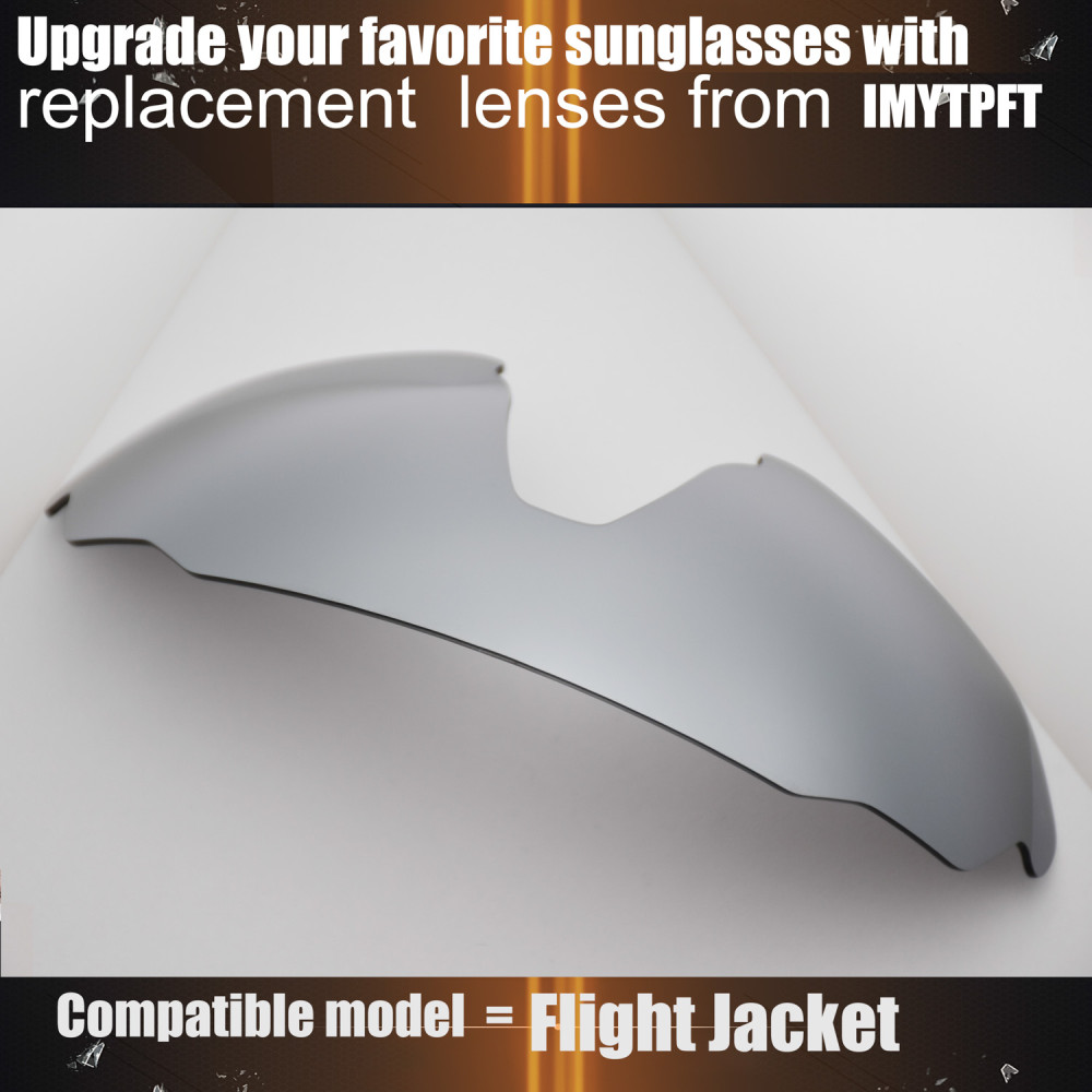 Imytpft Compatible/Replacement For Lenses Oakley Flight Jacket  Titanium Mirror Polarized