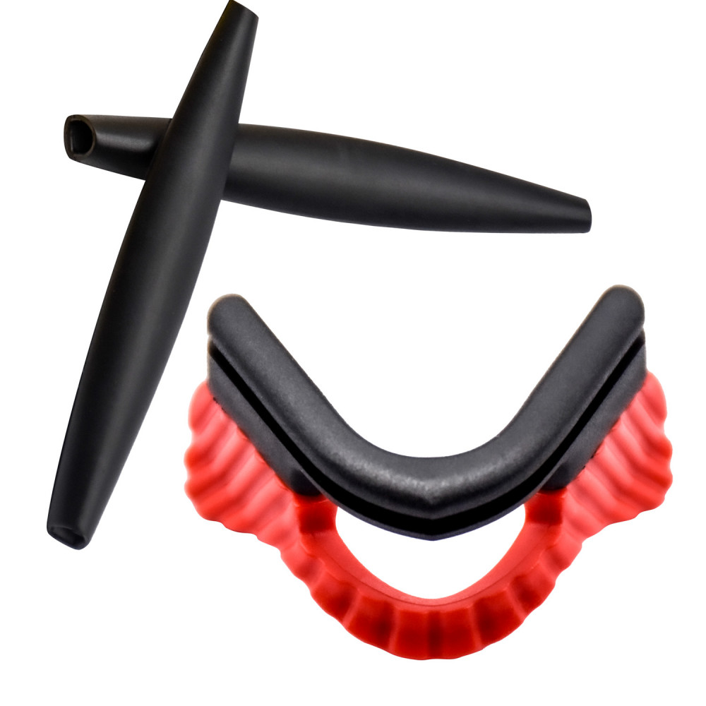 Imytpft Black Compatible/Replacement Silicone Leg and Red Nose Pads For Oakley M Frame Series Earsocks Rubber Kit