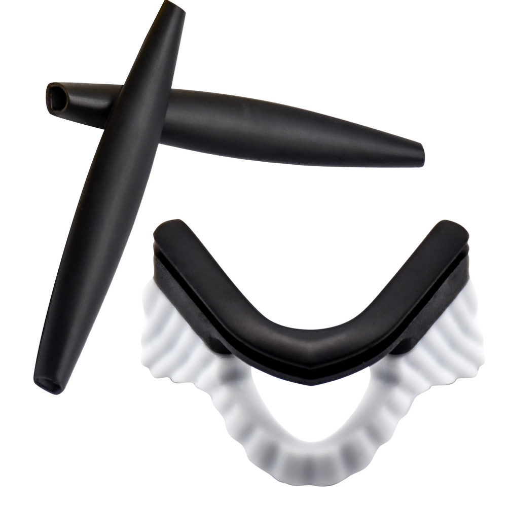 Imytpft Black Compatible/Replacement Silicone Leg and White Nose Pads For Oakley M Frame Series Earsocks Rubber Kit