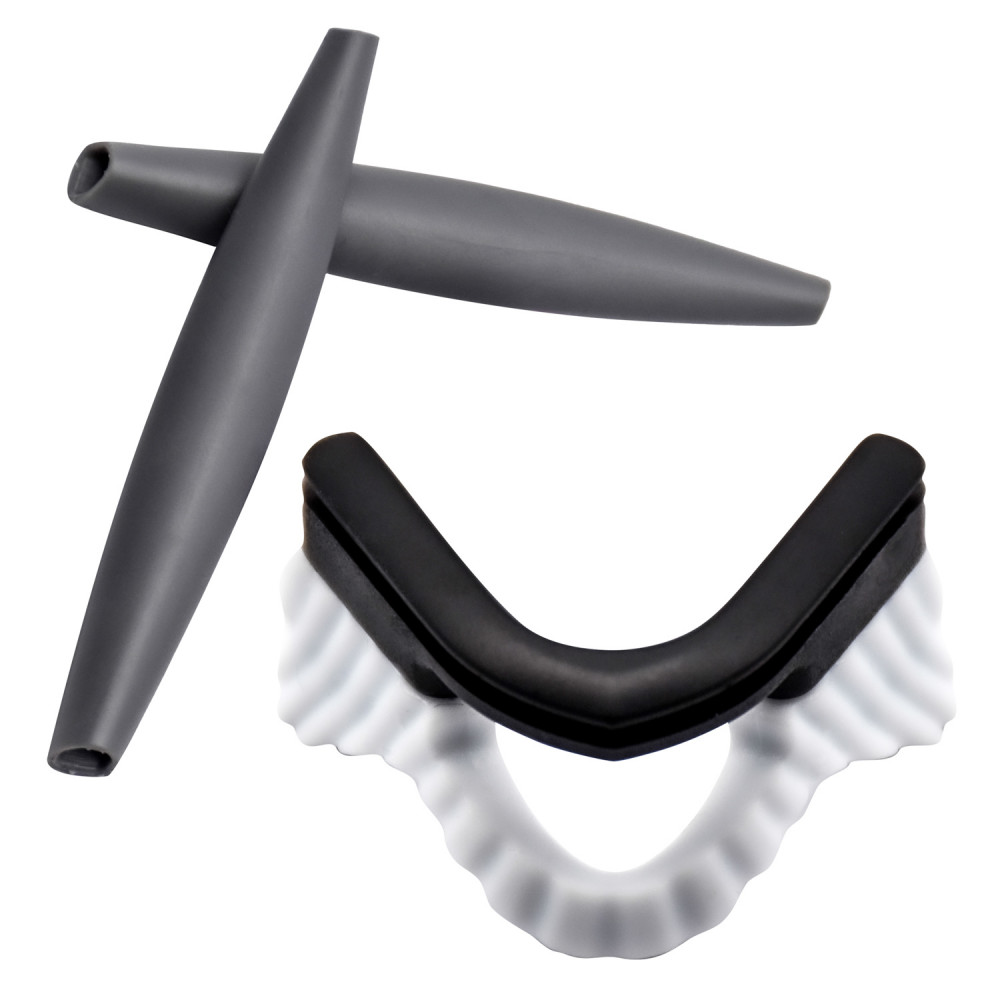 Imytpft Dark Grey Compatible/Replacement Silicone Leg and White Nose Pads For Oakley M Frame Series Earsocks Rubber Kit