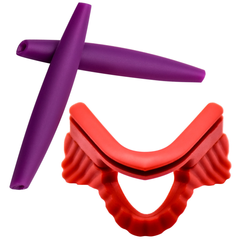 Imytpft Purple Compatible/Replacement Silicone Leg and AllRed Nose Pads For Oakley M Frame Series Earsocks Rubber Kit