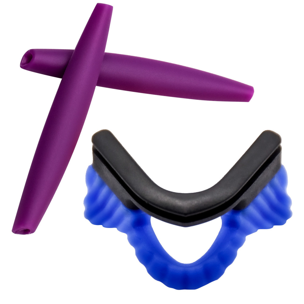 Imytpft Purple Compatible/Replacement Silicone Leg and Blue Nose Pads For Oakley M Frame Series Earsocks Rubber Kit