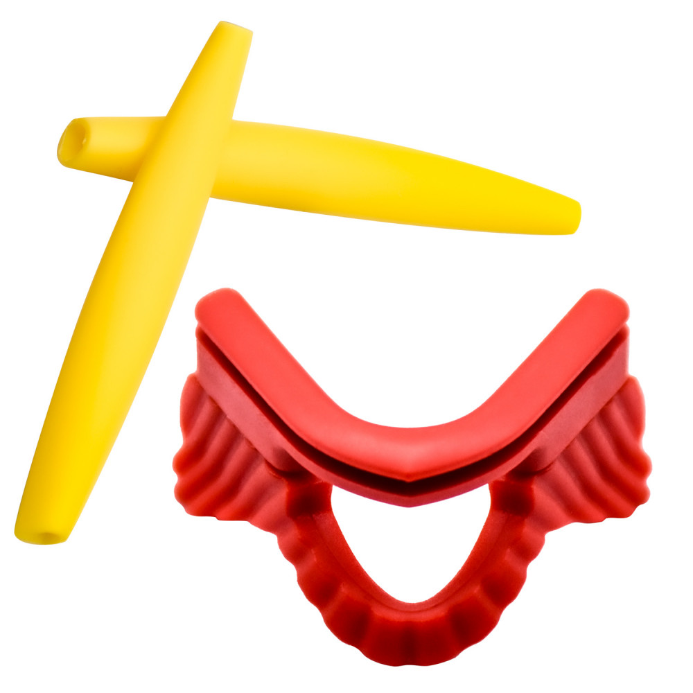 Imytpft Yellow Compatible/Replacement Silicone Leg and AllRed Nose Pads For Oakley M Frame Series Earsocks Rubber Kit