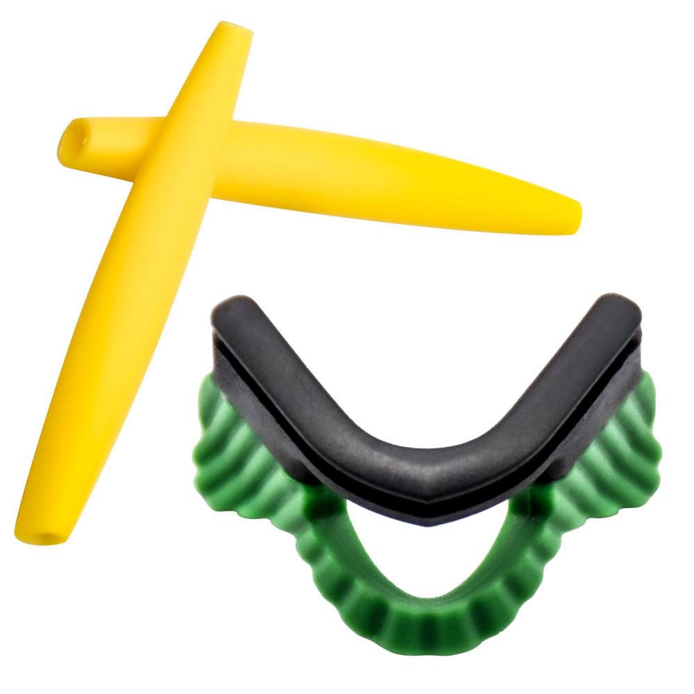 Imytpft Yellow Compatible/Replacement Silicone Leg and Green Nose Pads For Oakley M Frame Series Earsocks Rubber Kit